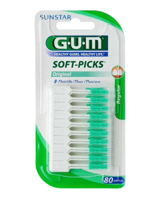GUM GUM Soft-Picks Original mit Fluorid 80 Stück Zahnzwischenraumreiniger Sonnenpflege