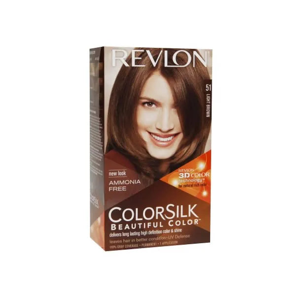 REVLON REVLON Colorsilk Haarfarbe Ohne Ammoniak 51 Light Brown Hellbraun Augenbrauen-Make-up