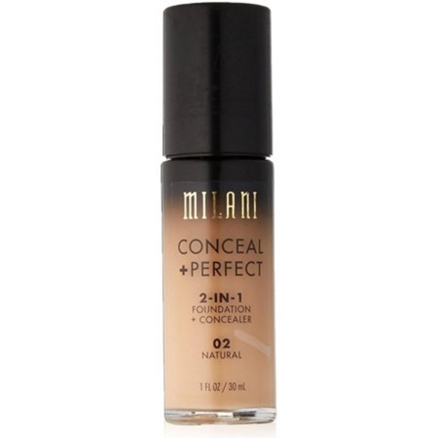 Milani Milani, Conceal + Perfect, Flüssige Grundierung & Concealer 2-in-1, 02, Natürlich, 30 ml Regular