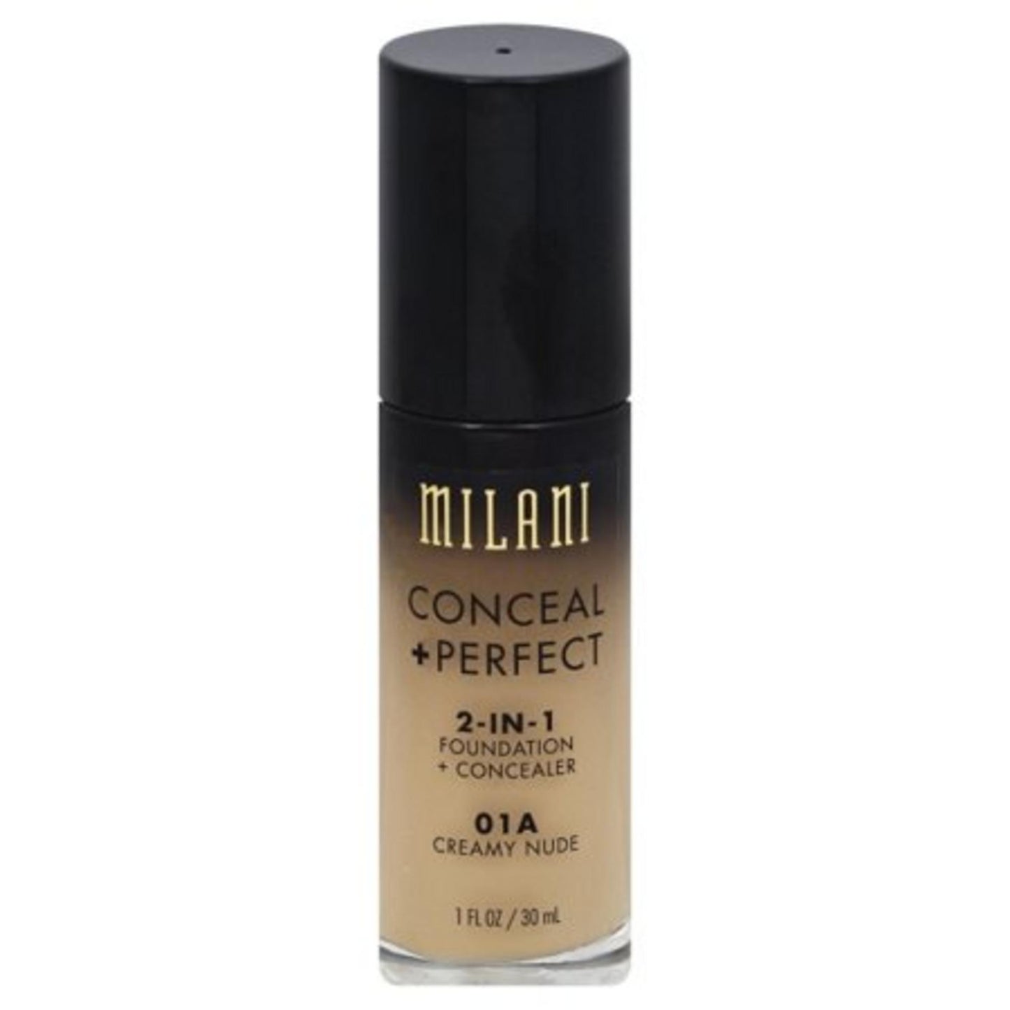 Milani Milani, Conceal + Perfect, Matt, Flüssige Grundierung & Concealer 2-in-1, 01A, Creamy Nude, 30 ml Regular