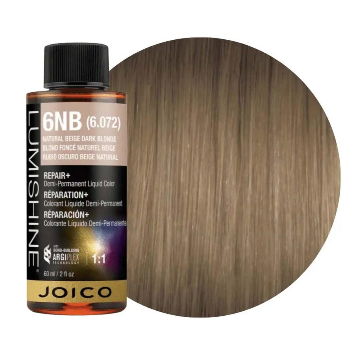 Joico Demi-permanente Haarfarbe Joico, LumiShine, Demi-Permanent Hair Dye, 6NB Natural Beige Dark Blonde, 60 ml Regular