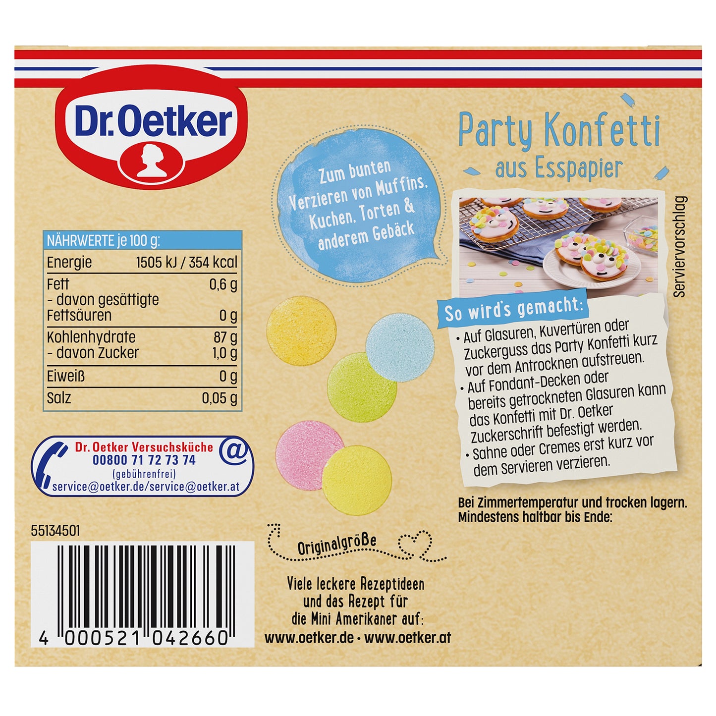 Dr Oetker Party Konfetti Streudekor aus Esspapier - Candyshop.ch