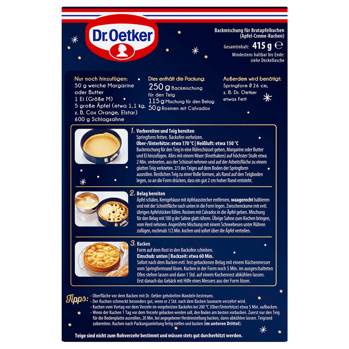 Dr Oetker Bratapfelkuchen Backmischung
