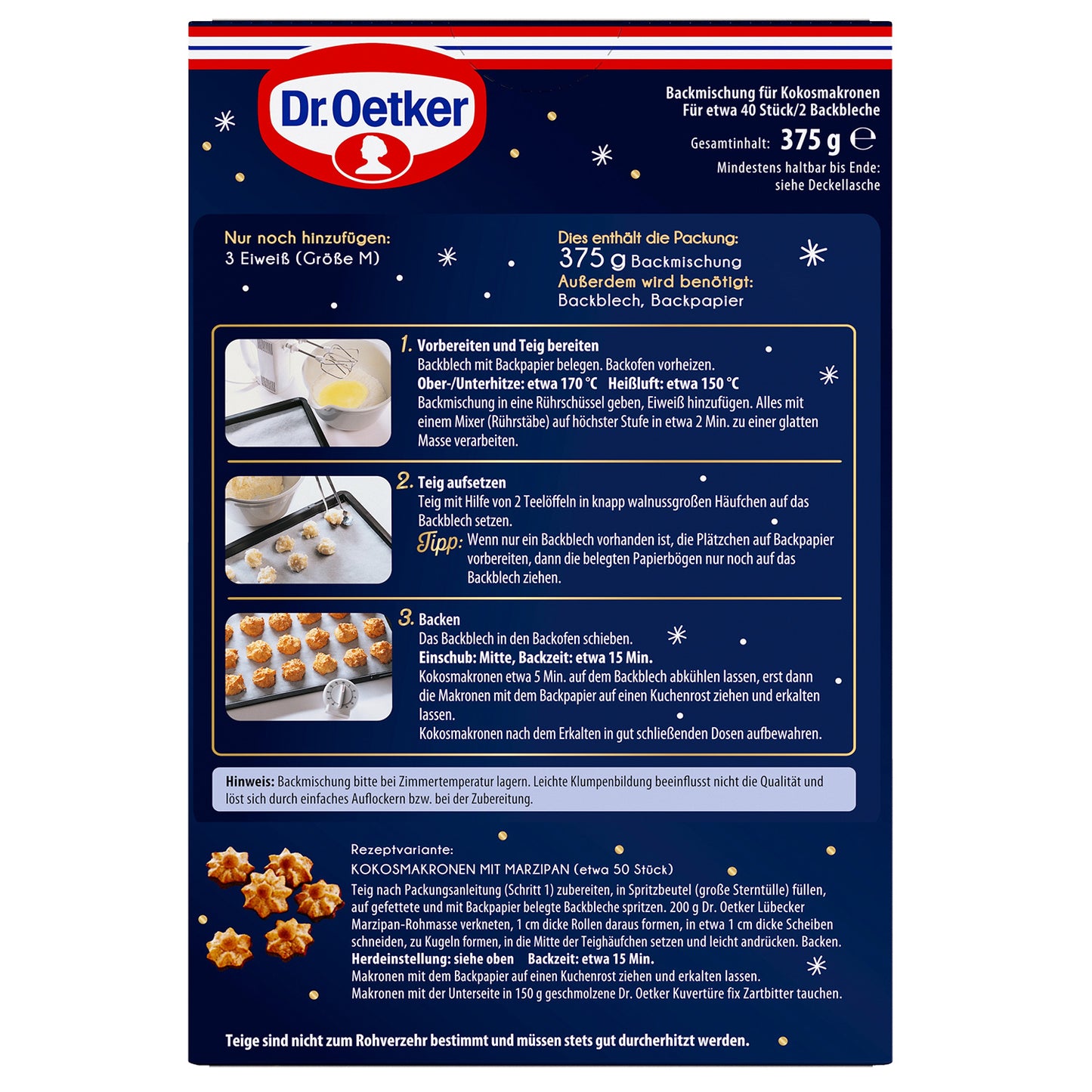 Dr Oetker Backmischung Kokosmakronen