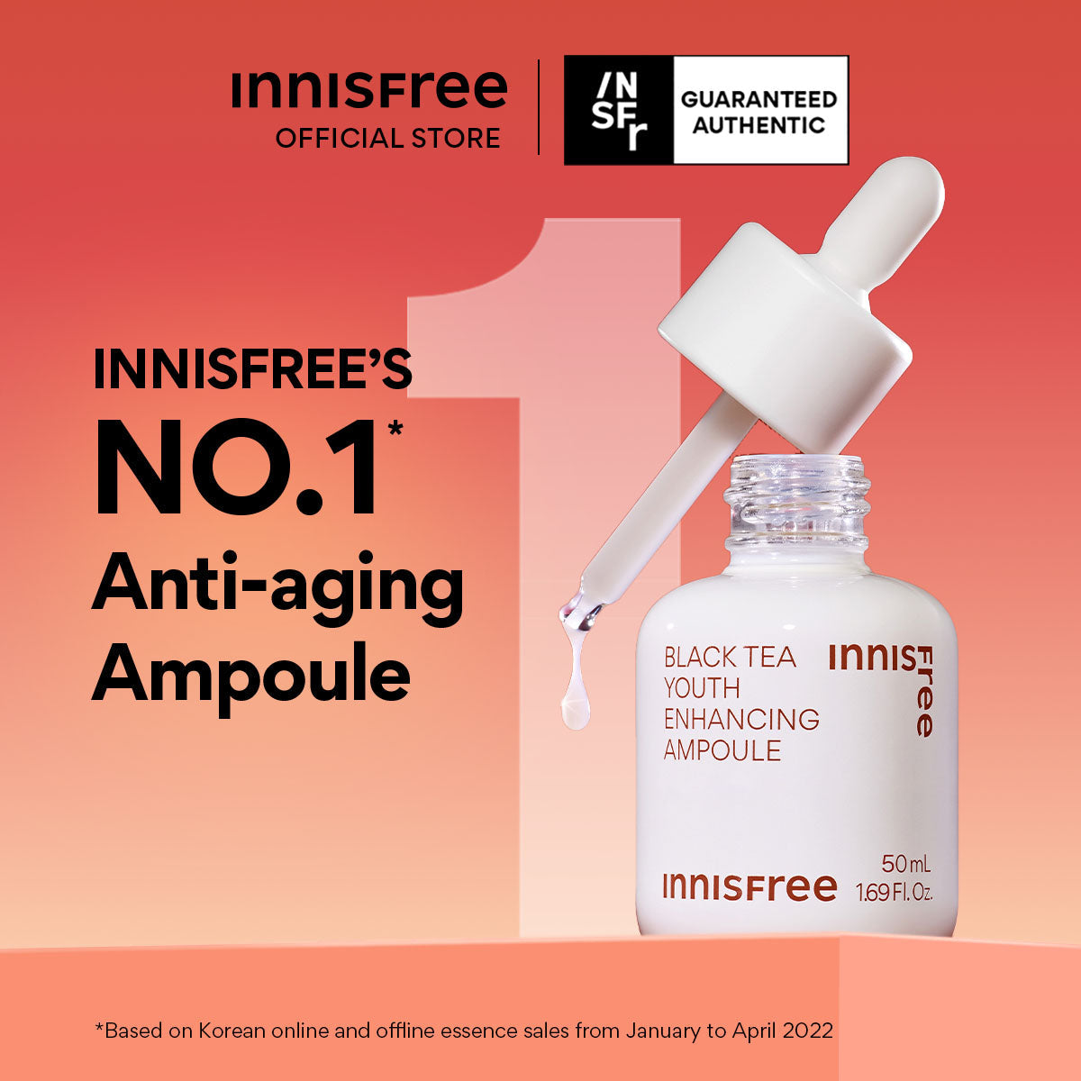 INNISFREE INNISFREE Black Tea Youth Ampoule 50 ml Gesichtspflege Serum Kosmetik