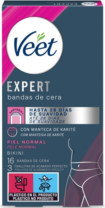 Veet Expert Bikini Bandas De Cera Depilatorias Piel Normal 16 U