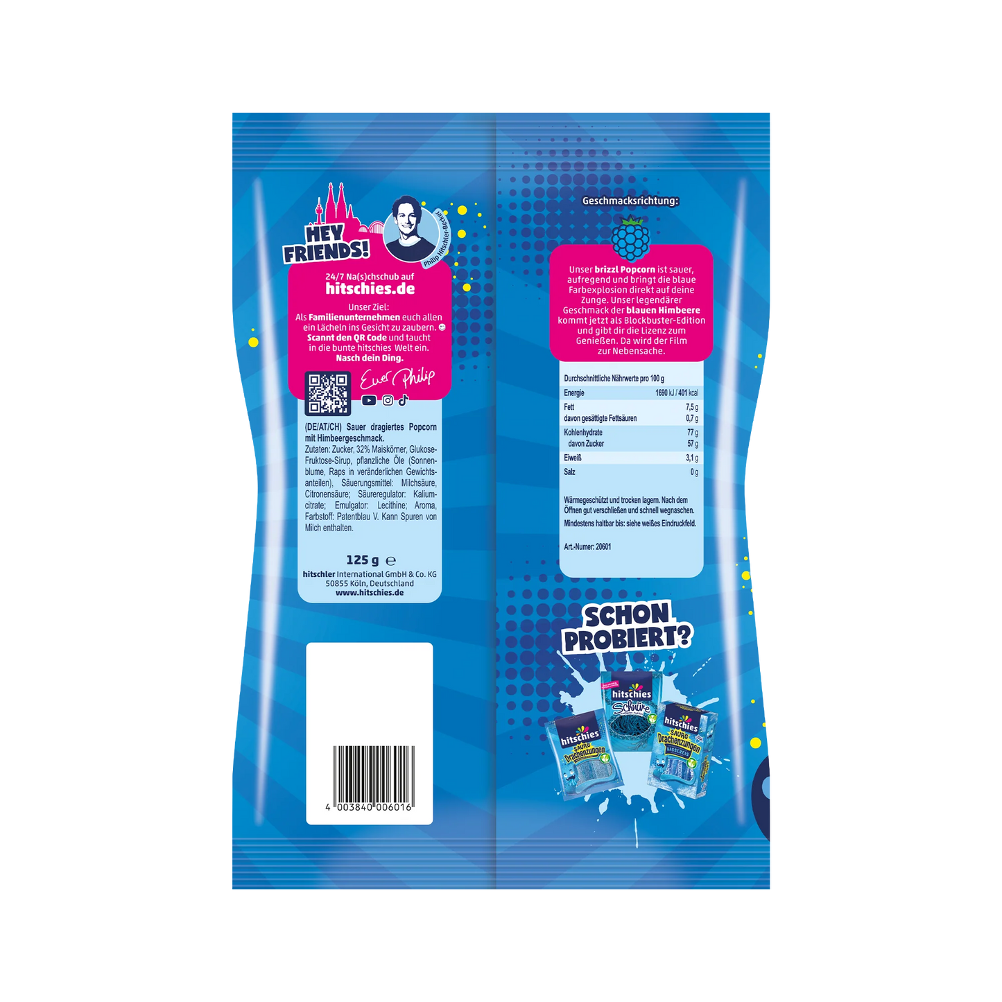 hitschies brizzl Popcorn Blau 125g