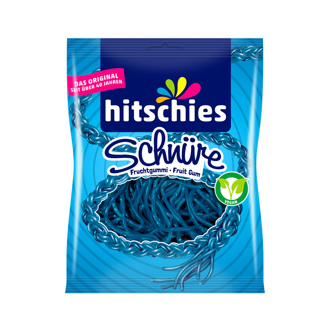 Hitschies Schnüre Blau 125g Himbeere - Candyshop.ch