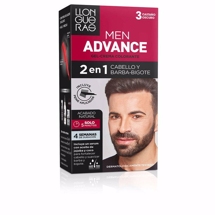 LLONGUERAS Men Advance Haarfarbe 3-Castaño Oscuro Dunkelbraun Kosmetik