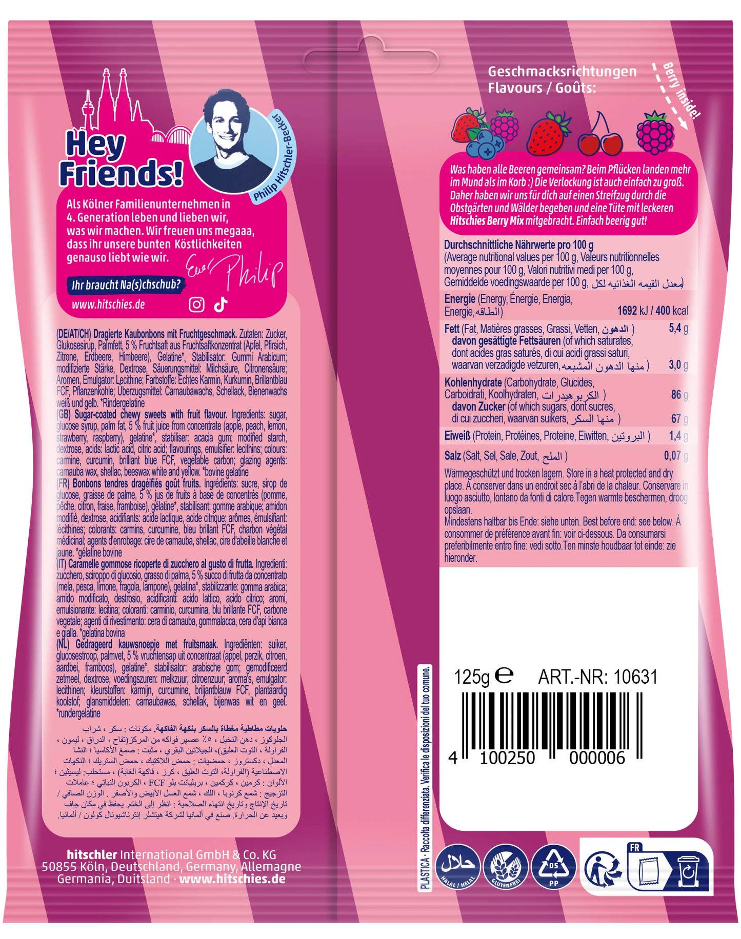 hitschies Berry Mix 125g Sorten Mix aus Waldfrucht, Kirsche, Erdbeere & Himbeere - Candyshop.ch