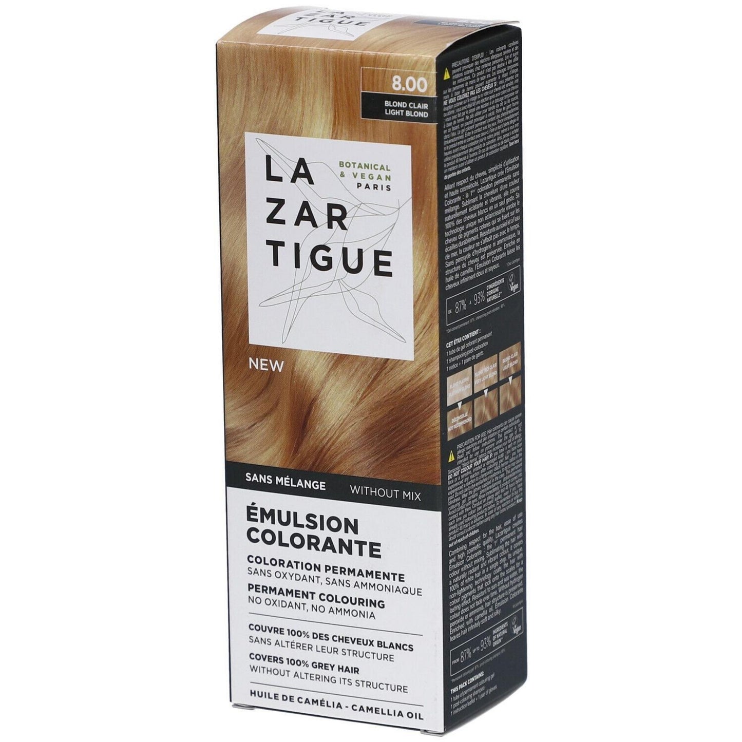 Lazartigue Lazartigue, La Couleur Absolue, Permanente Haarfarbe, 8.00 Light Blond, 60 ml Regular