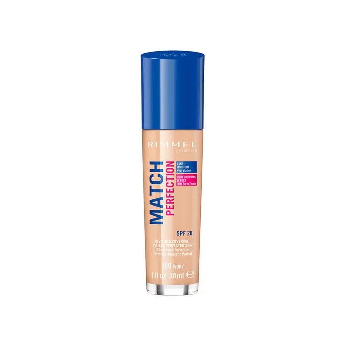 RIMMEL LONDON Rimmel London Match Perfection Foundation SPF 20 100 Ivory 30 ml