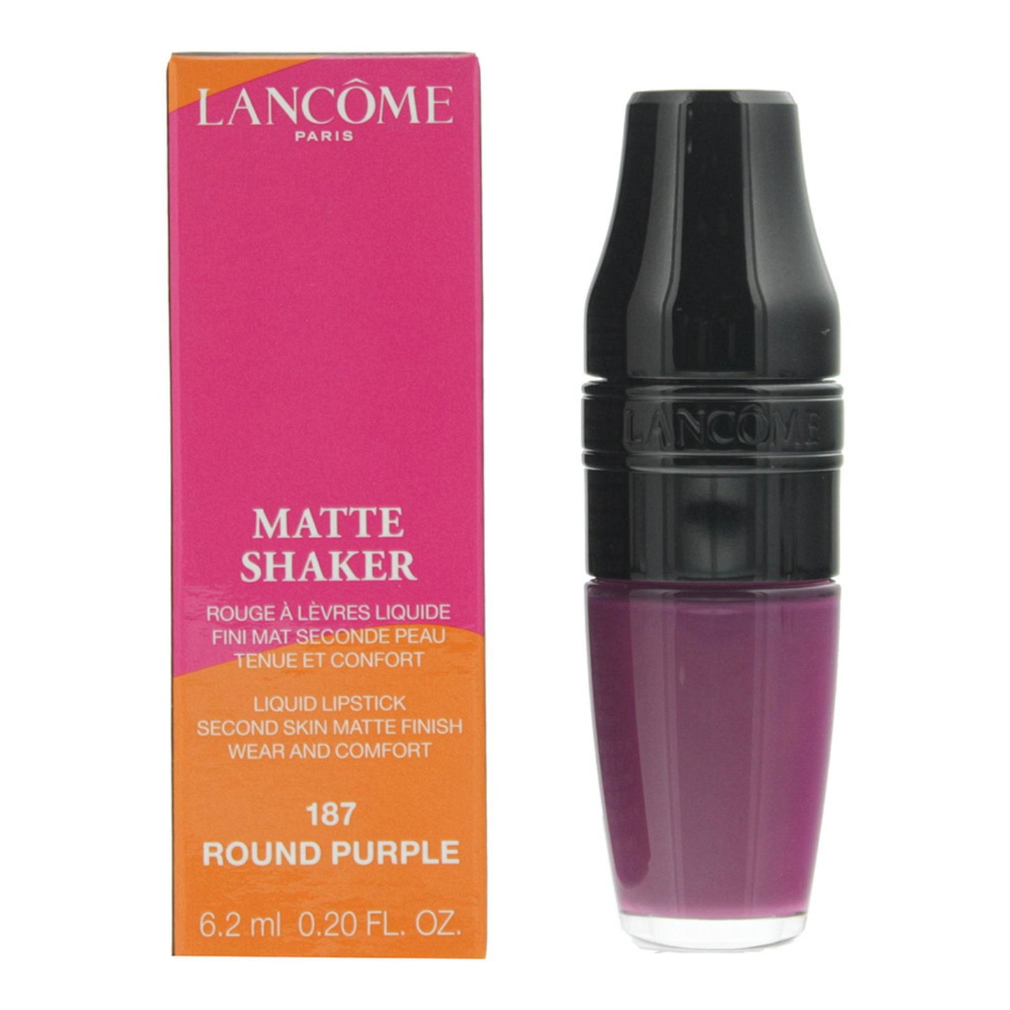 Lancome Lancome, Matte Shaker, Flüssiger Lippenstift, Flüssiger Lippenstift, 187, Rund lila, 6.2 ml Regular
