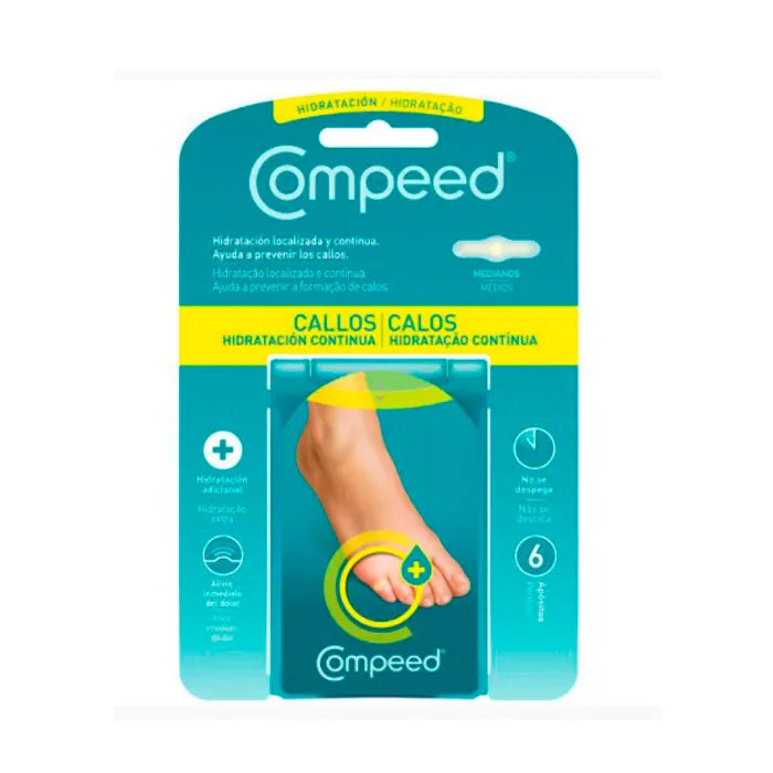 COMPEED COMPEED Calluses Continuous Hydration 6 Stück Hydrokolloid-Pflaster gegen Hornhaut Kosmetik