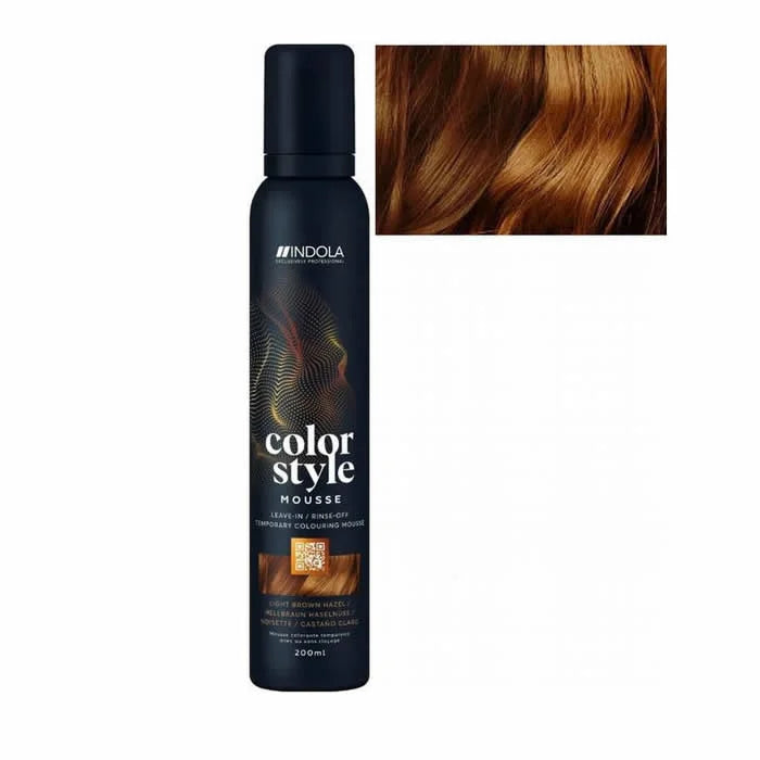INDOLA INDOLA Color Style Mousse Light Brown Hazel 200 ml Haarfarbe Schaum Augenbrauen-Make-up