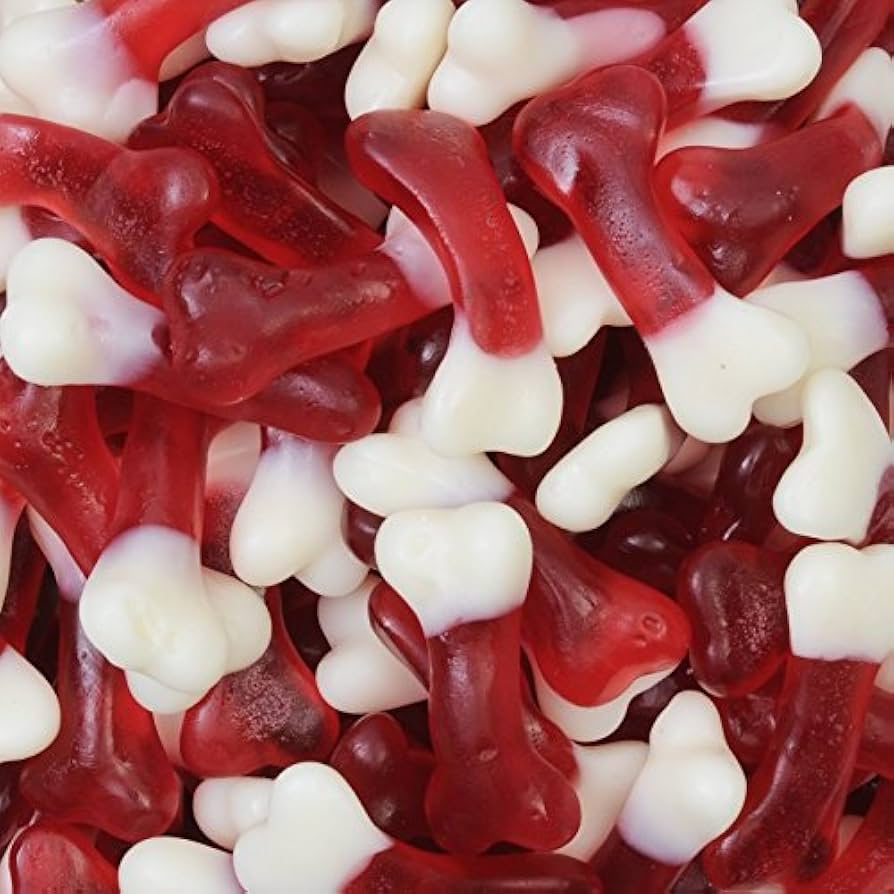 Dulceplus Jelly Bones Fruchtgummi Knochen Rot / Weiss 1 Kg