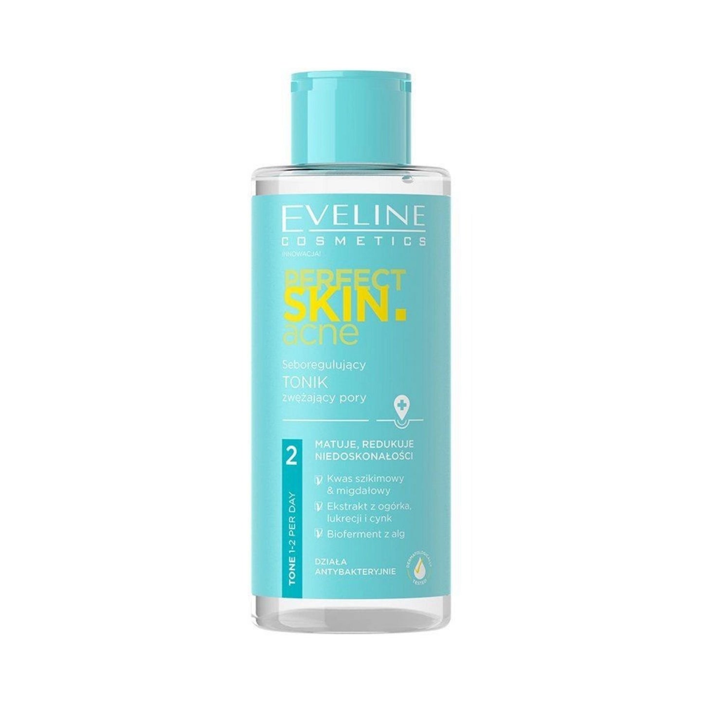 Eveline Cosmetics Perfect Skin.Acne Gesichtswasser 200 ml – Sebumregulierende Pflege für reine Haut
