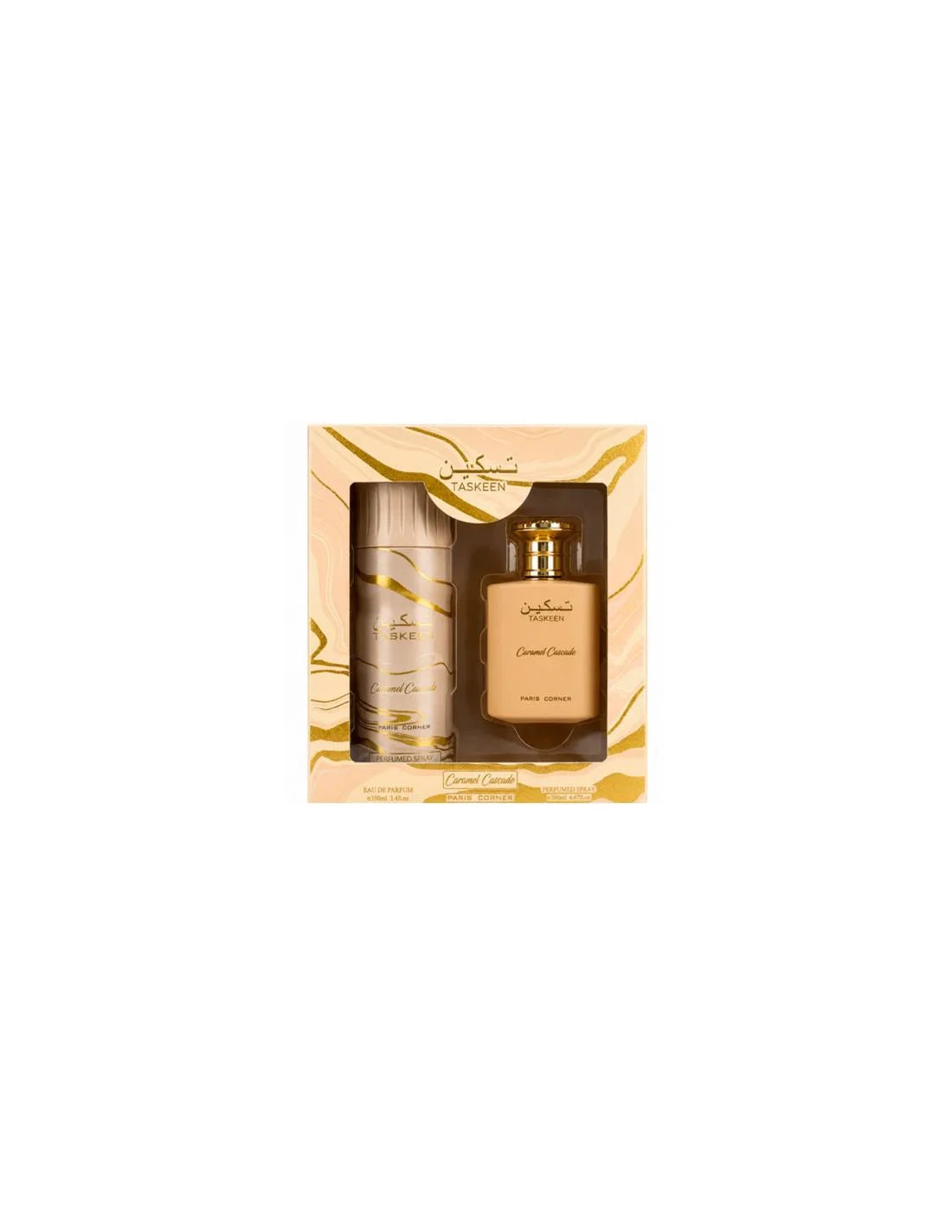 PARIS CORNER PARIS CORNER Taskeen Caramel Cascade Eau de Parfum 100 ml und Deodorant Spray 200 ml Set Parfüm