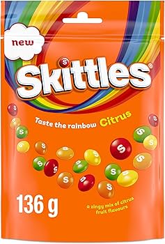 Skittles Rainbow Citrus Kaudragees mit knuspriger Zuckerhülle und Fruchtsaftkonzentrat