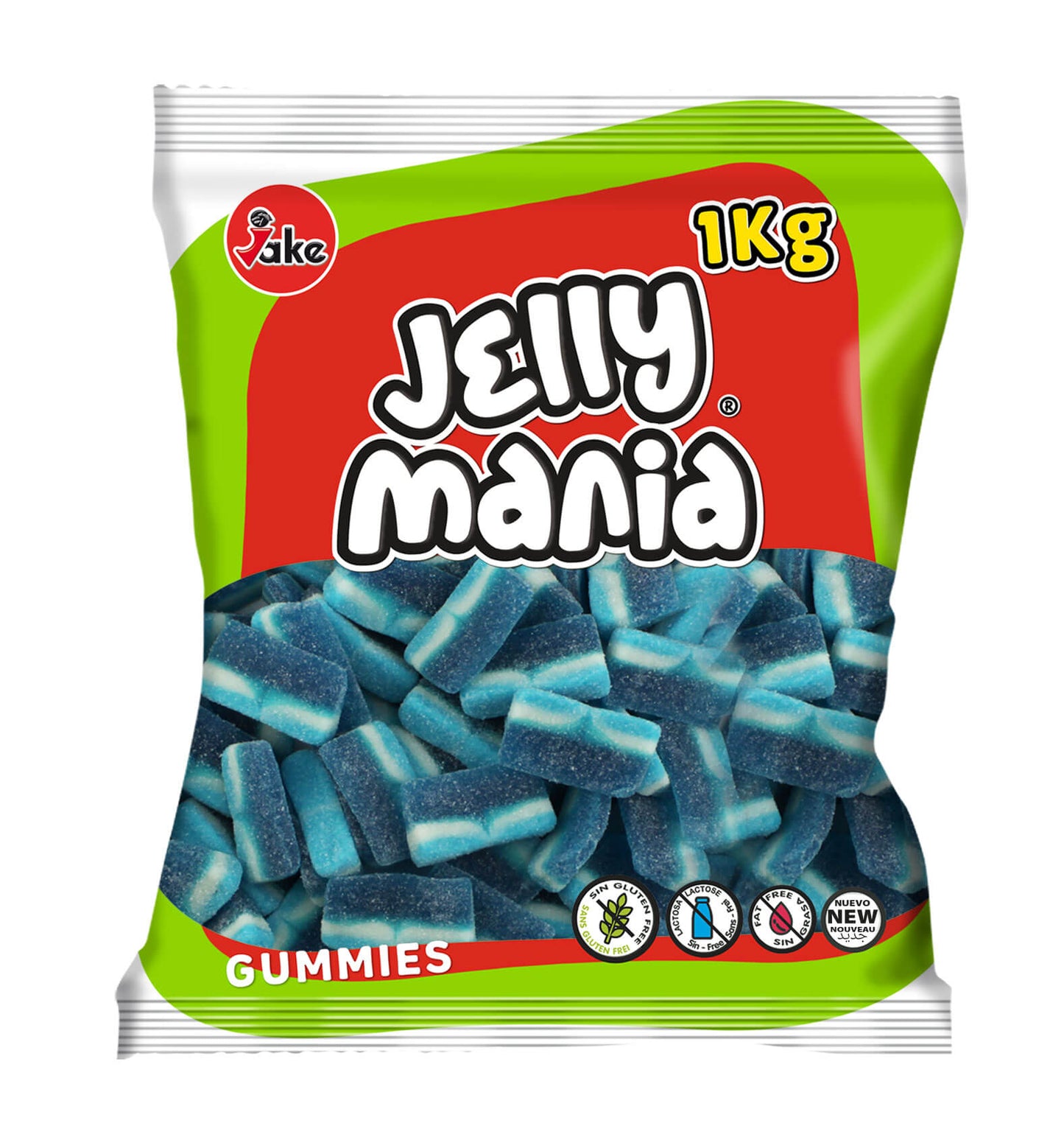 Jake Sour Blue Raspberry Wedges 100g