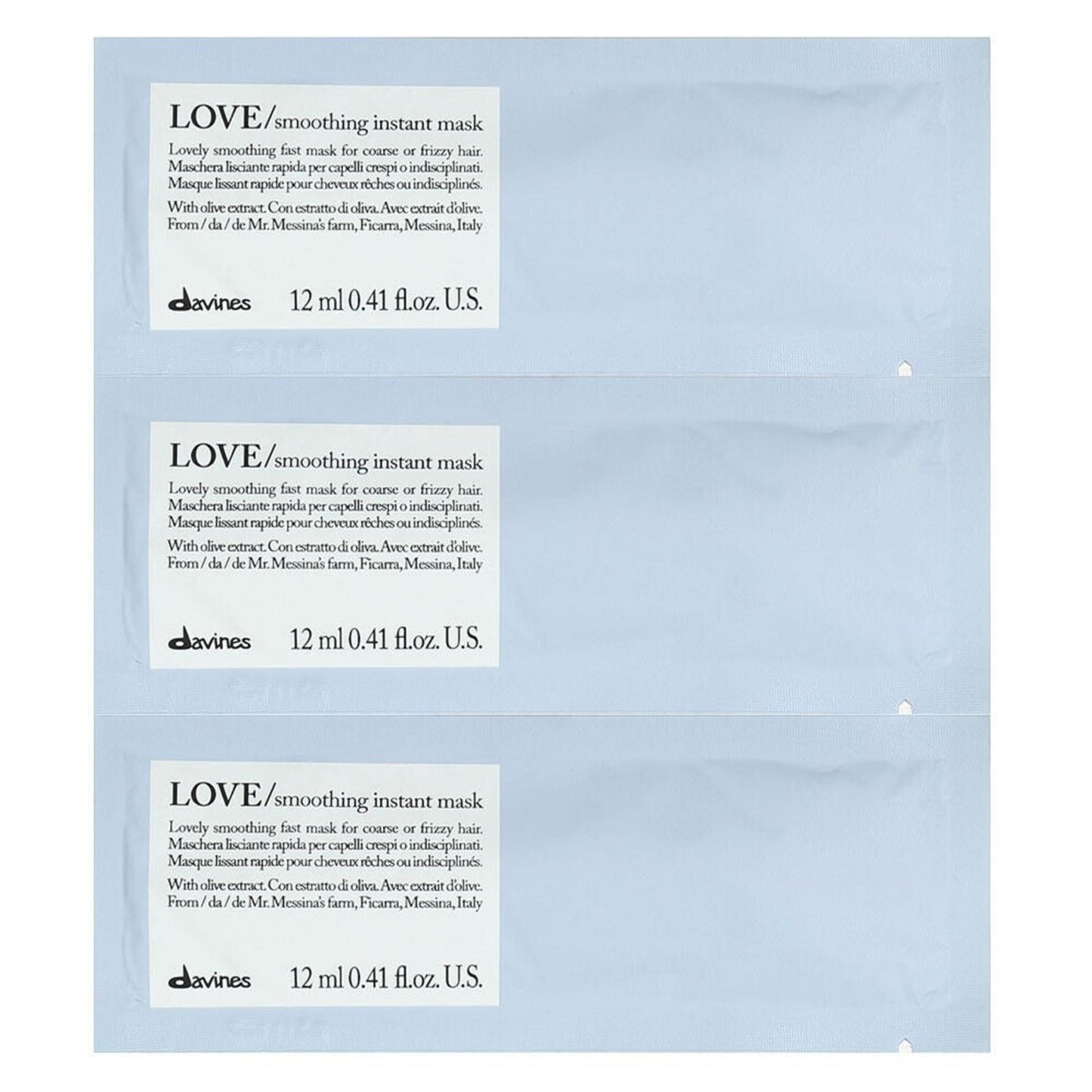 Davines Davines, Love Smoothing, Haarbehandlungs-Crememaske, 12 stk, 12 ml Regular