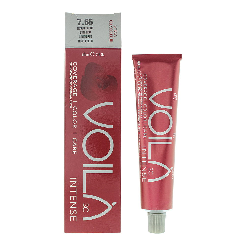 Intercosmo Intercosmo, Voila 3C Intense, Permanente Haarfarbe, 7.66 Fire Red, 60 ml Regular