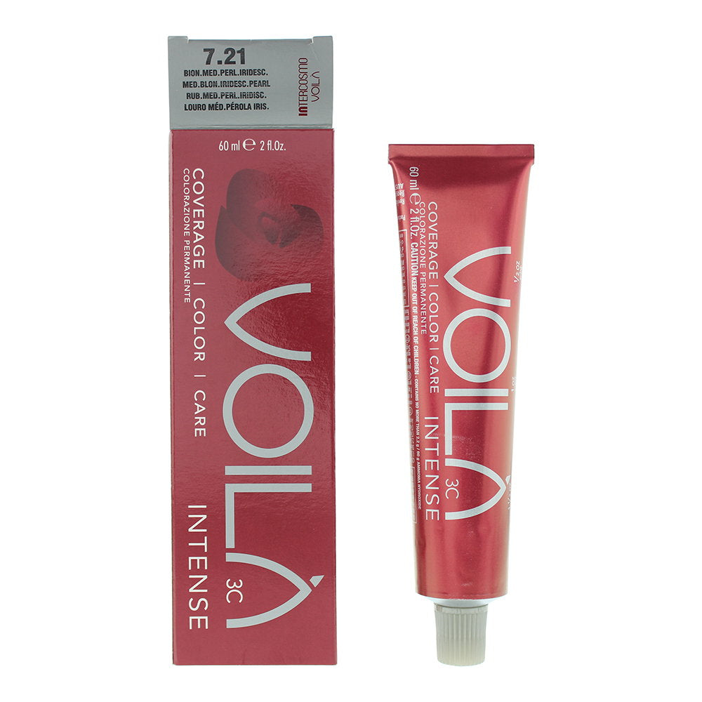 Intercosmo Intercosmo, Voila 3C Intense, Permanente Haarfarbe, 7.21 Medium Blonde Iridescent Pearl, 60 ml Regular