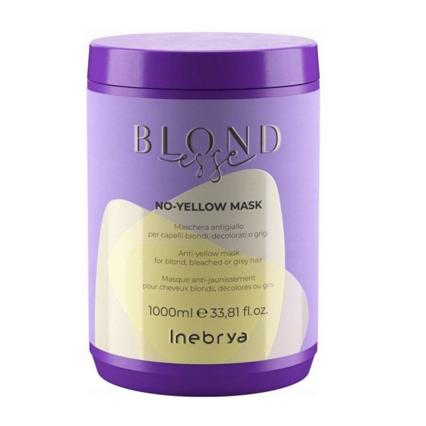 Inebrya Inebrya, Blondesse No-Yellow, Haarbehandlungs-Crememaske, Neutralize yellow tones, 1000 ml Regular