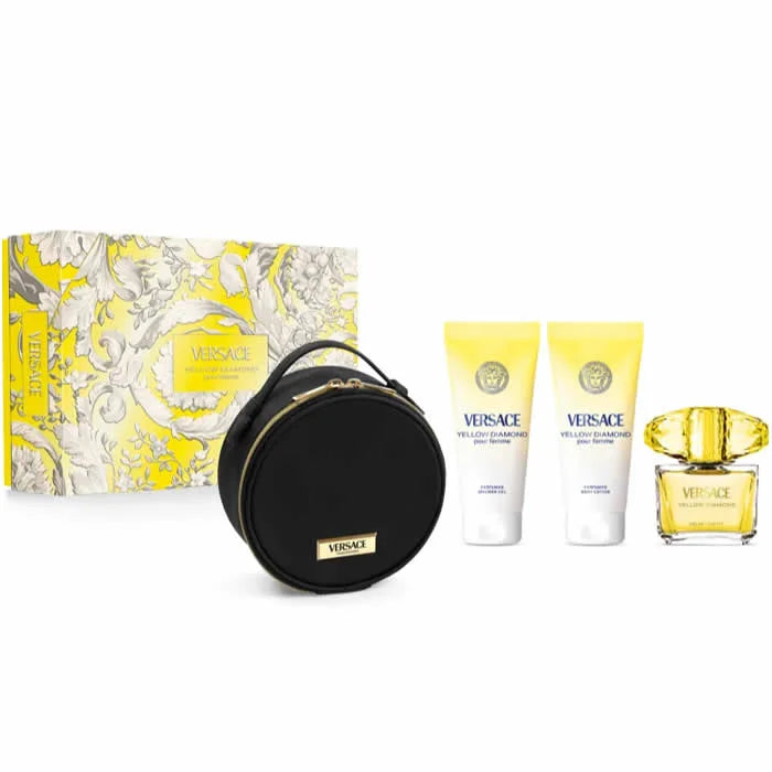 VERSACE VERSACE Yellow Diamond Eau de Toilette Spray 90 ml Set 4 Artikel Parfüm
