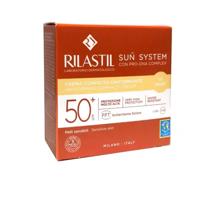 RILASTIL RILASTIL Sun System Uniform Compact Cream SPF 50+ Beige 01 10 g Sonnenschutz Sonnenpflege