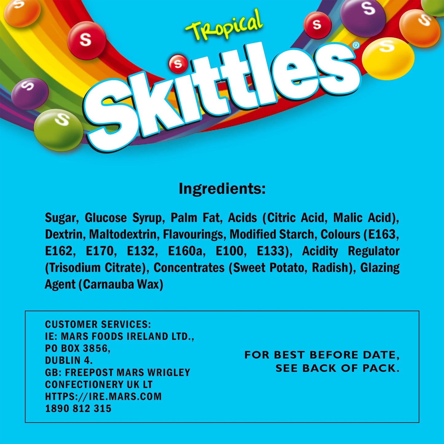 Skittles Vegan Chewy Sweets Tropical 136g