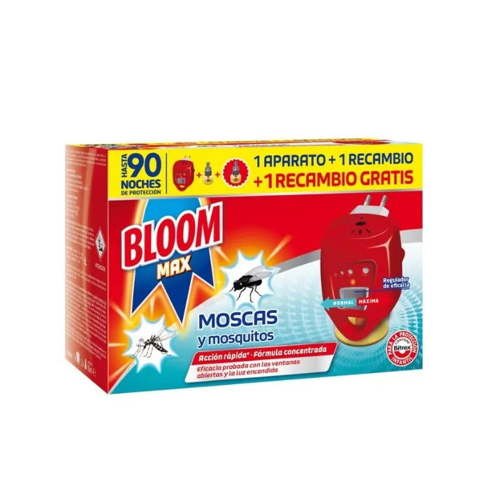 BLOOM Max Flies & Mosquitoes elektrisches Gerät mit 2 Nachfüllpackungen