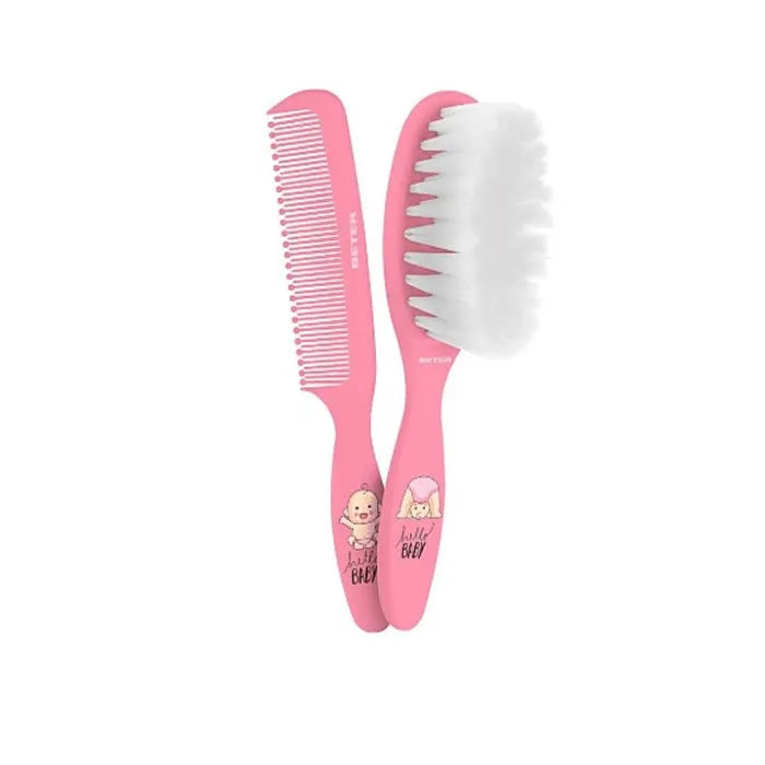 BETER Baby Haarbürsten- und Kamm-Set Rosa Kosmetik