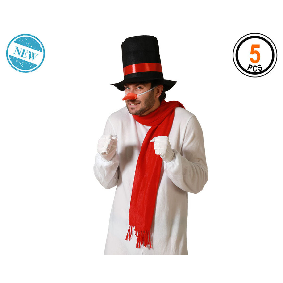 Bigbuy Carnival Verkleidung Für Erwachsene Schneemann Weiß Einheitsgröße (4 Stück)