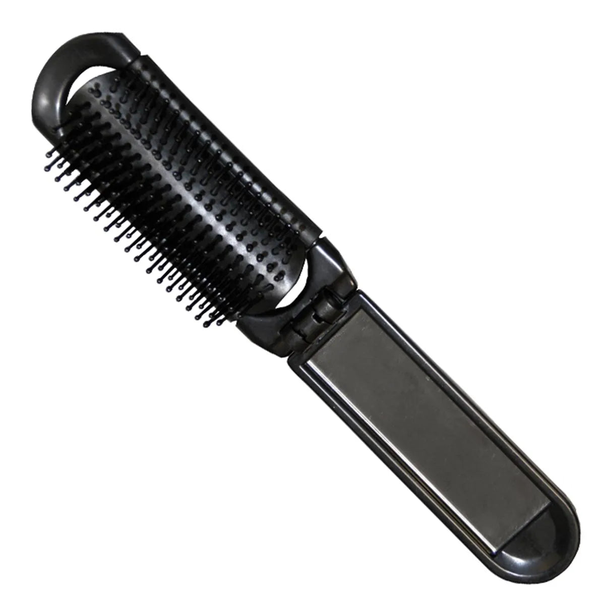 EUROSTIL EUROSTIL Klappbarer schwarzer Haarbürste mit Spiegel schwarz 1 Stück Kosmetik