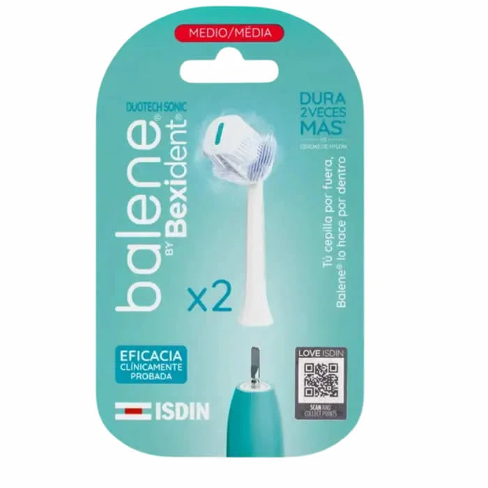 Duotech Sonic Toothbrush Replacement Heads Medium Bristles x2