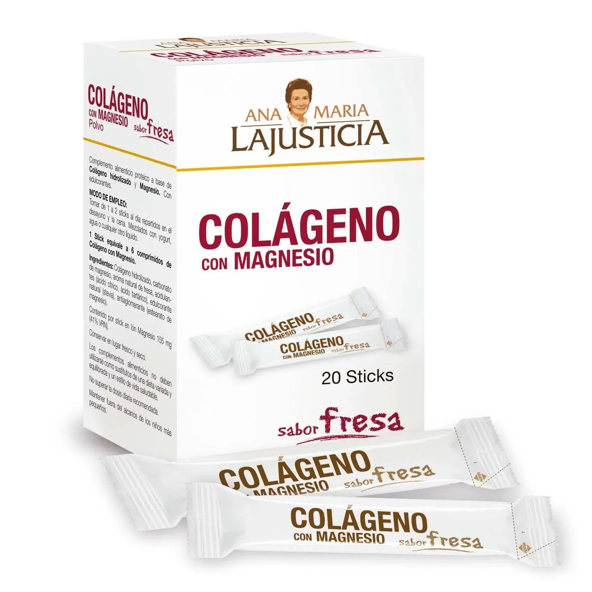 ANA MARÍA LAJUSTICIA ANA MARÍA LAJUSTICIA Kollagen mit Magnesium Erdbeergeschmack 20 Sticks je 4 g Kosmetik