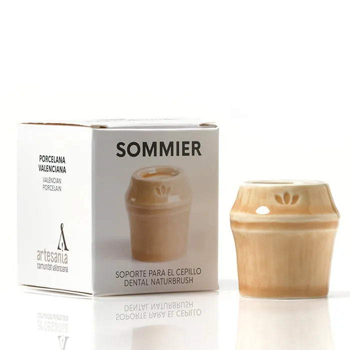 NATURBRUSH Sommier natürlicher Zahnbürstenhalter aus Holz für Bad und Reise Kosmetik