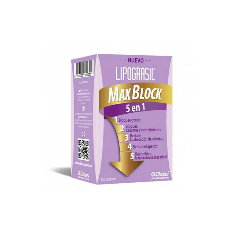 LIPOGRASIL Max Block 5 in 1 120 Kapseln Nahrungsergänzung Kosmetik