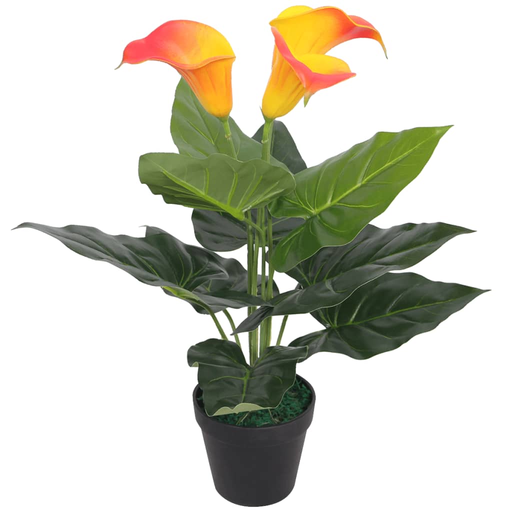 Künstliche Flamingoblume Mit Topf 90 Cm Und Gelb