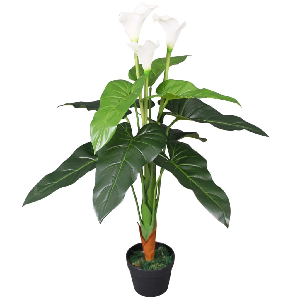 Künstliche Flamingoblume Mit Topf 90 Cm Und Gelb