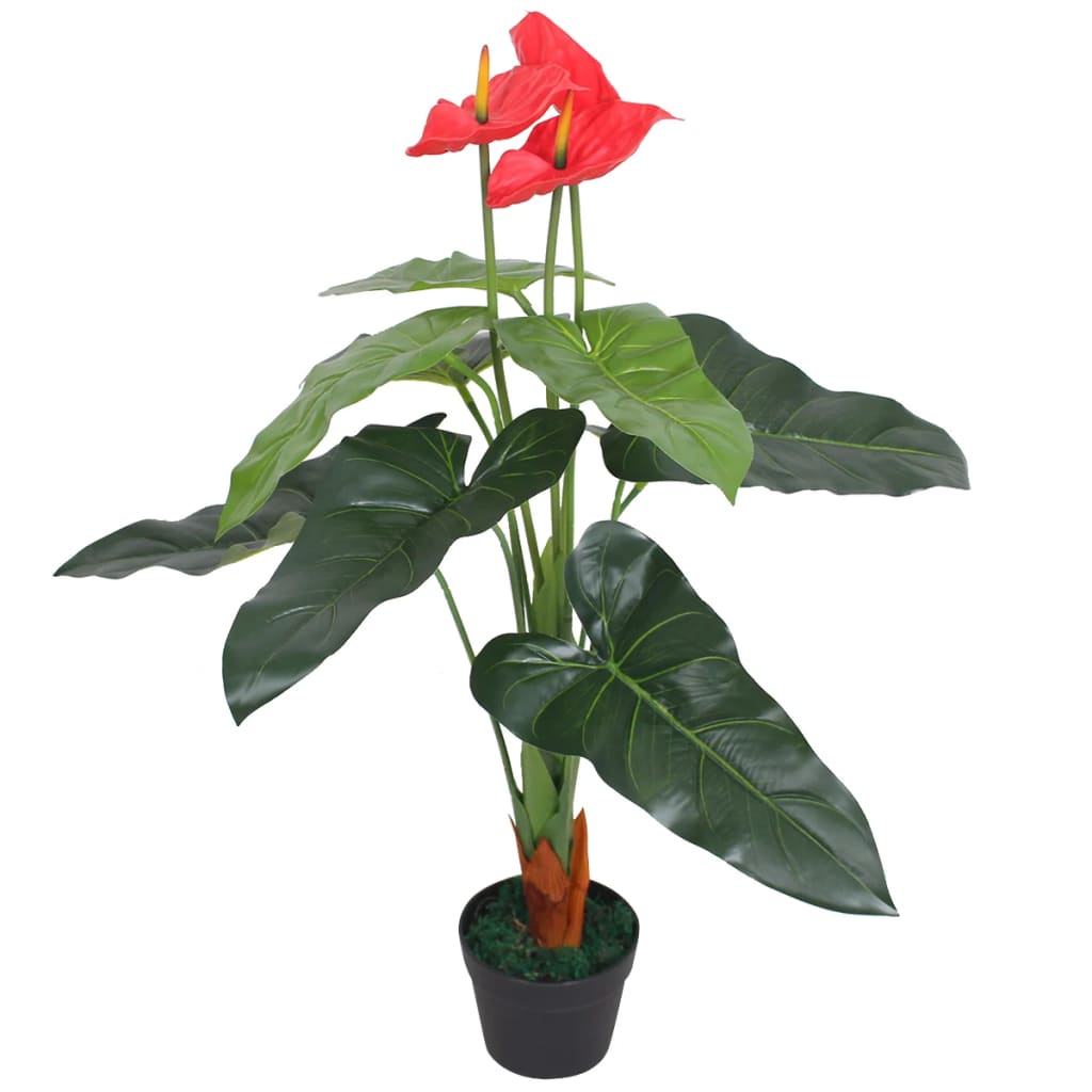 Künstliche Flamingoblume Mit Topf 90 Cm Und Gelb