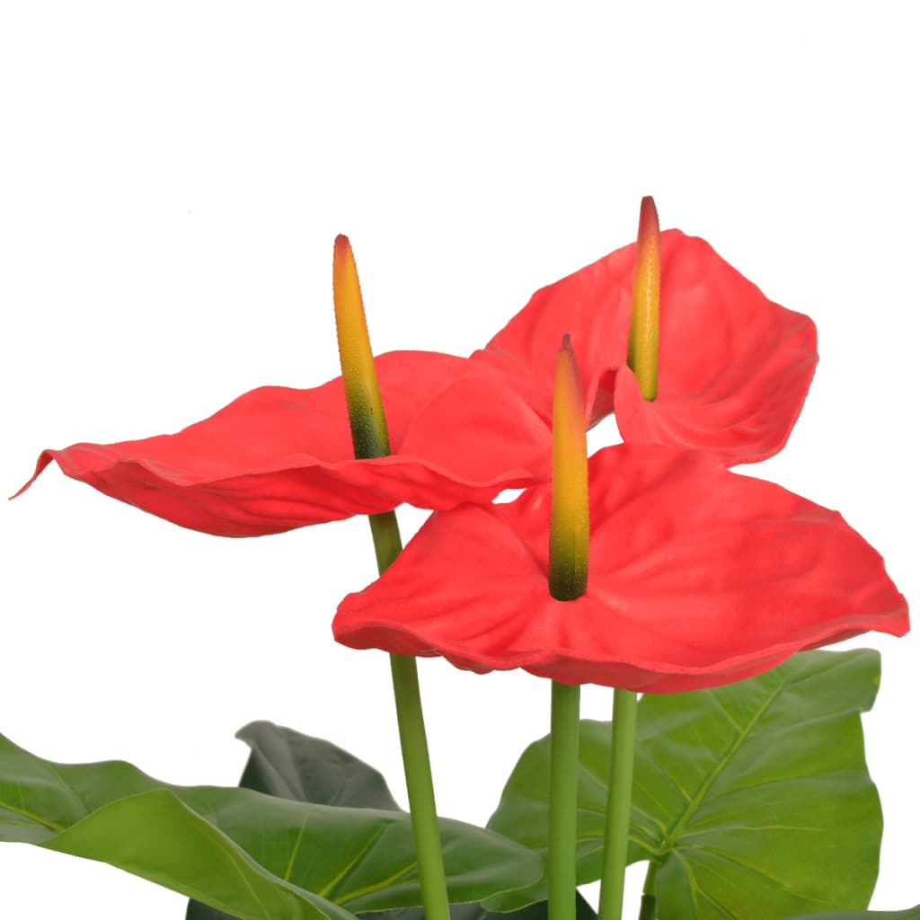 Künstliche Flamingoblume Mit Topf 90 Cm Und Gelb
