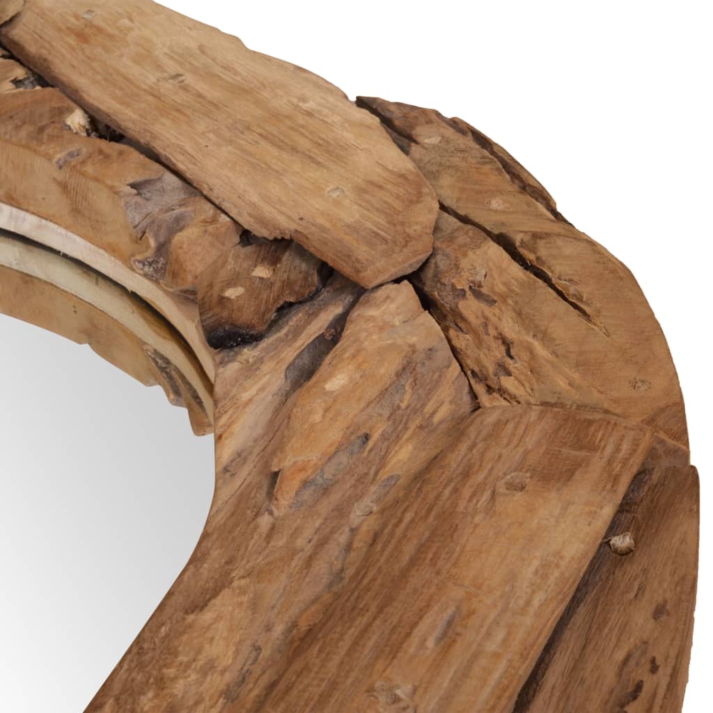 Dekorativer Spiegel Teak Rund