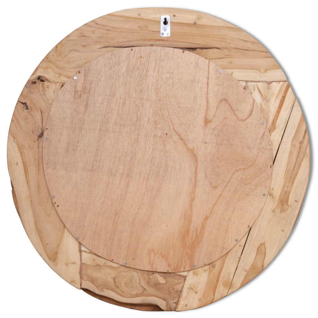 Dekorativer Spiegel Teak Rund