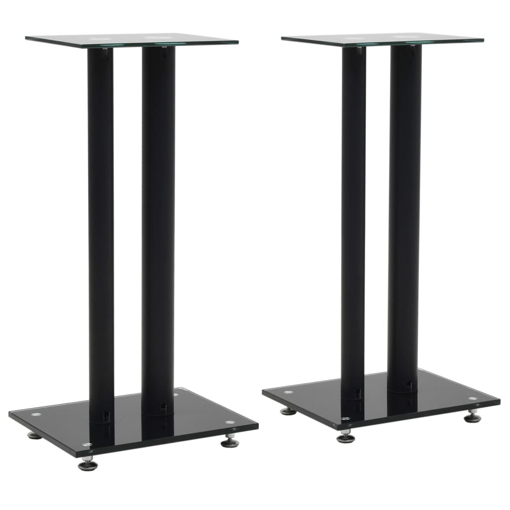 Lautsprecherständer 2 Stk. Doppelsäulen-Design Hartglas