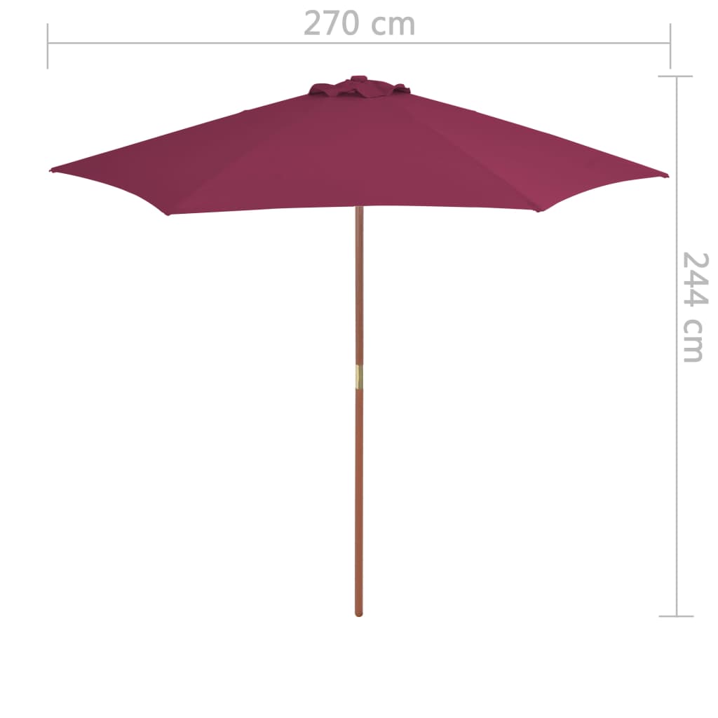 Sonnenschirm Mit Holz-Mast 270 Cm