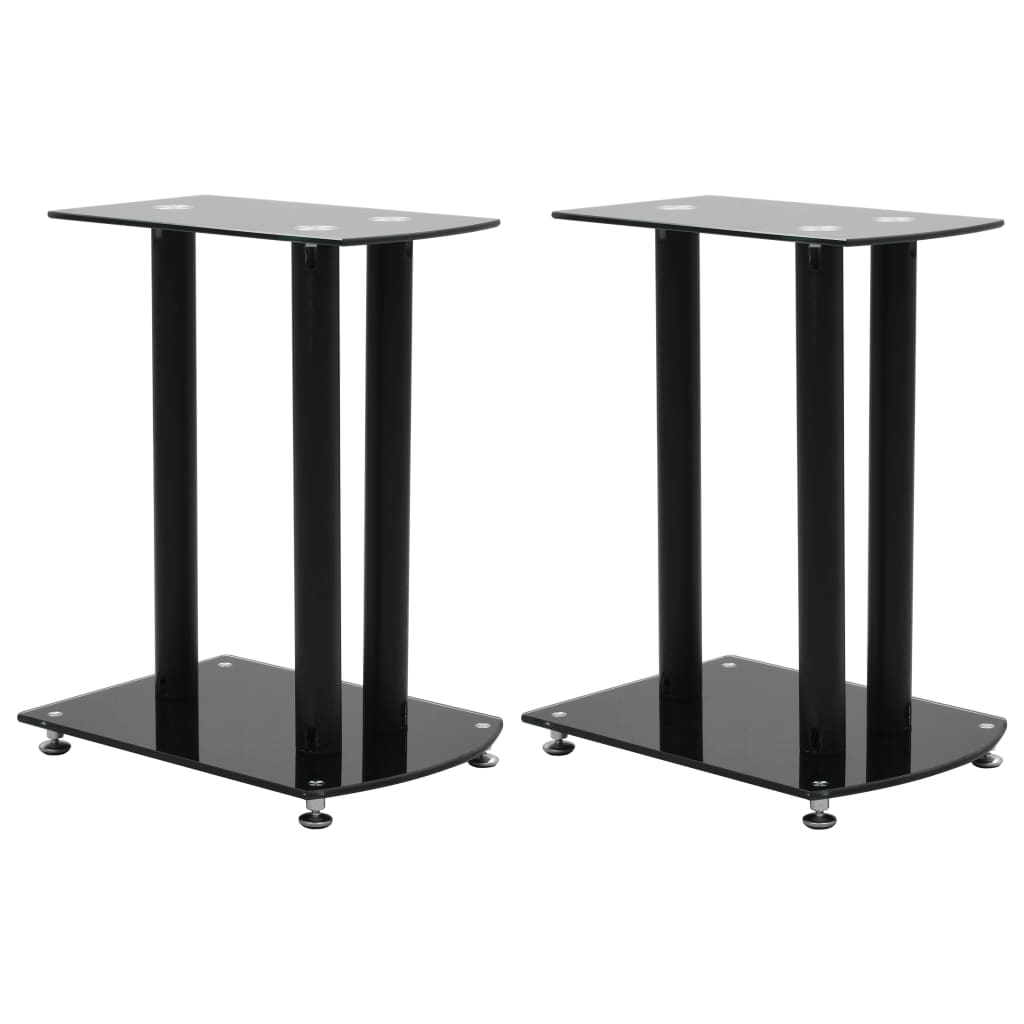 Lautsprecherständer 2 Stk. Schwarz Aluminium Sicherheitsglas