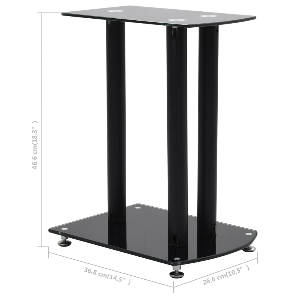 Lautsprecherständer 2 Stk. Schwarz Aluminium Sicherheitsglas