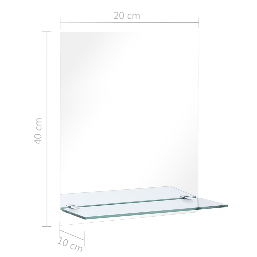 Wandspiegel Mit Regal 20×40 Cm Hartglas